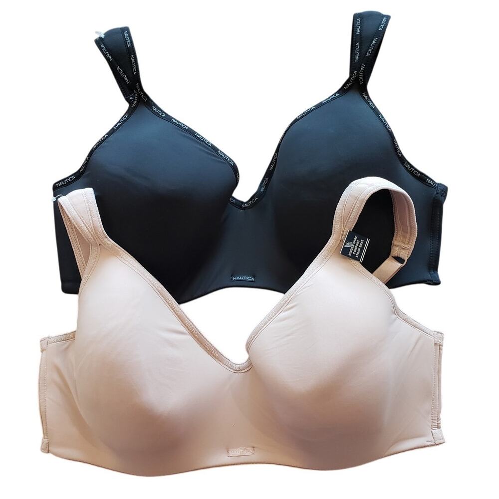 Nautica NWT‎ Hidden Wire Comfort strap bras 2 pack 42D